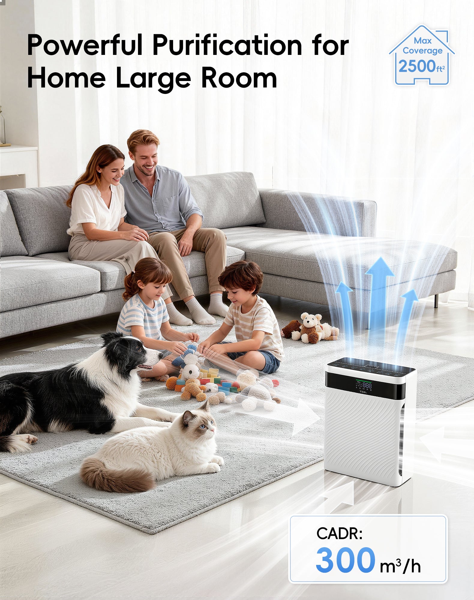 TER AP02 air purifier for homes with dogs and cats