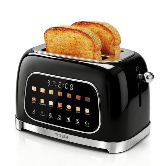 TER Touch Screen 2-Slice Toaster with 7 browning levels and mute mode