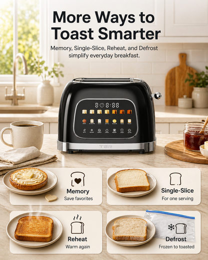 TER toaster defrost reheat and single-slice modes